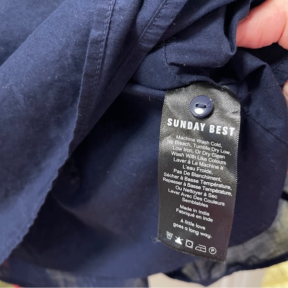 Sunday Best Navy Long Sleeve Dress with Gold Accents - Picture 8 of 12